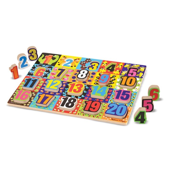 Melissa & Doug Jumbo Numbers Chunky Puzzle, 12" x 16", 20 Pieces
