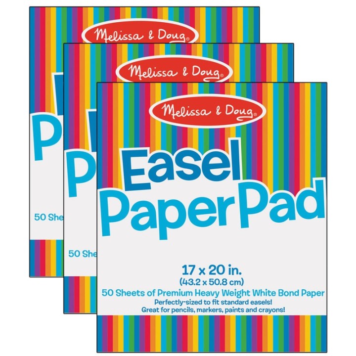 Melissa & Doug Easel Paper Pad, 17" x 20", 50 sheets Per Pad, 3 Pads