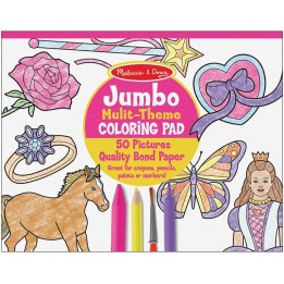 Melissa & Doug Jumbo 50-Page Kids' Coloring Pad - Horses, Hearts, Flowers, and More