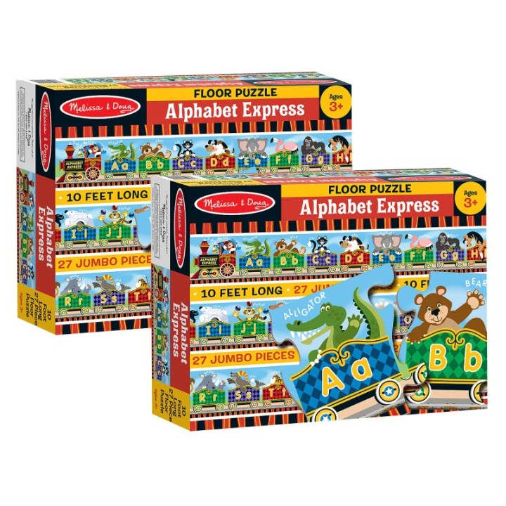 Melissa & Doug Alphabet Express Floor Puzzle, 10' x 6-1/2", 27 Pieces, Pack of 2