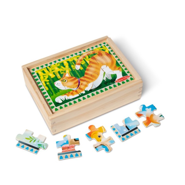 Melissa & Doug Wooden Jigsaw Puzzles in a Box - Pets