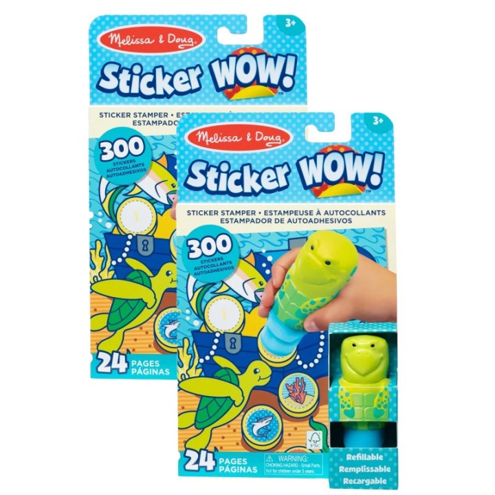 Melissa & Doug Sticker WOW! Activity Pad Set , Turtle, 300 Stickers Per Set, 2 Sets
