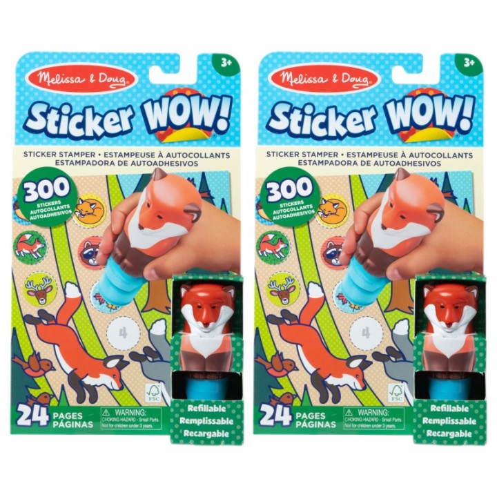 Melissa & Doug Sticker WOW! Activity Pad & Sticker Stamper - Fox, 2 Sets