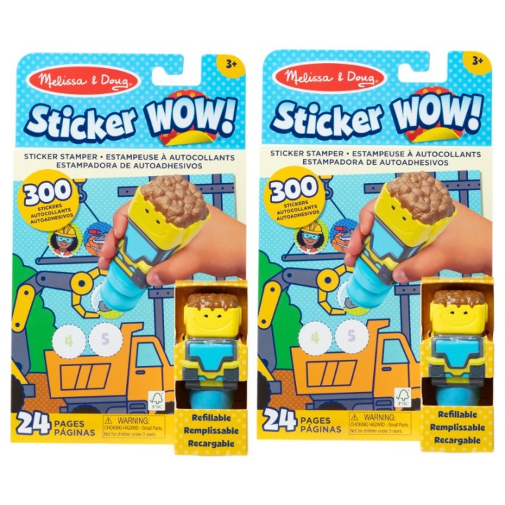 Melissa & Doug Sticker WOW! Activity Pad & Sticker Stamper - Bulldozer, 2 Sets