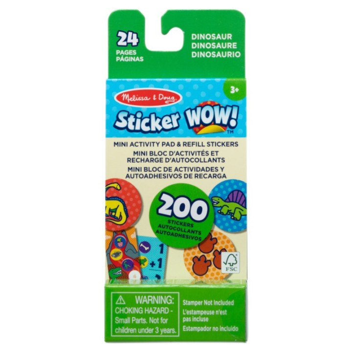 Melissa & Doug Sticker WOW! Mini Activity Pad with Refill Stickers - Dinosaur
