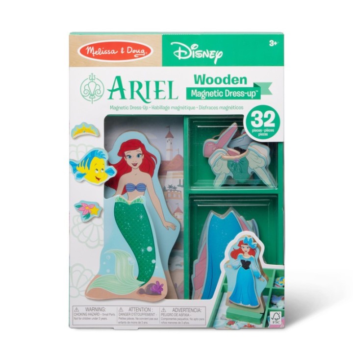 Melissa & Doug Disney Princess Ariel Wooden Magnetic Dress-Up Play Set