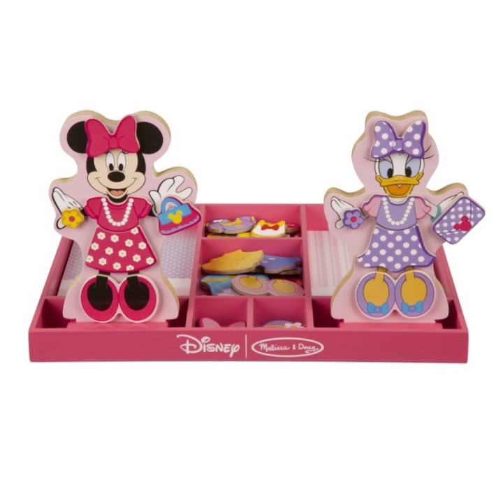 Melissa & Doug Disney Minnie & Daisy Deluxe Wooden Magnetic Dress-Up Play Set