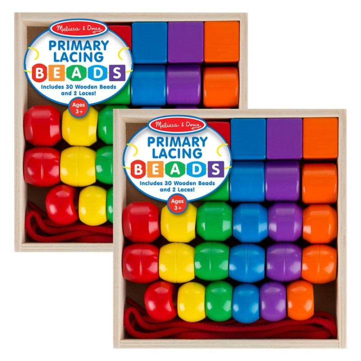 Melissa & Doug Primary Lacing Beads, 2 Sets