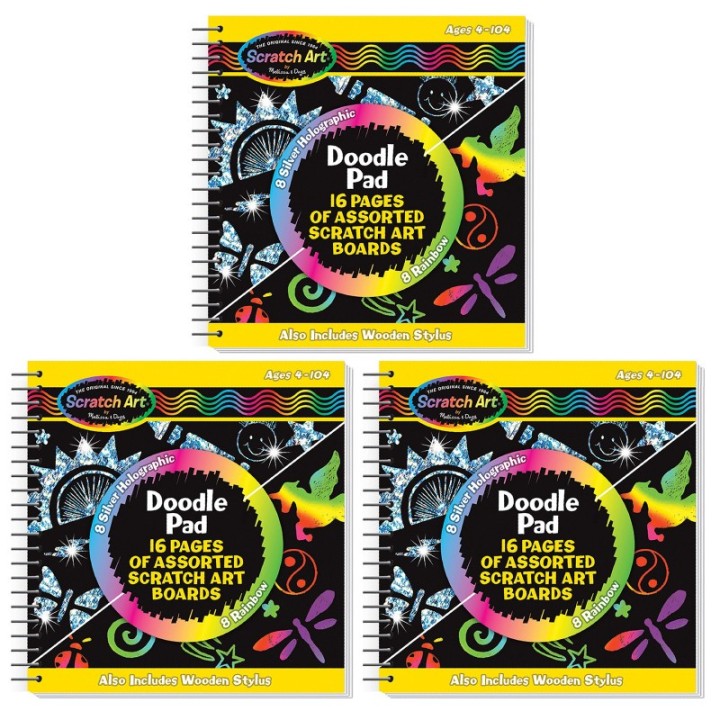 Melissa & Doug Scratch Art Doodle Pad, Pack of 3