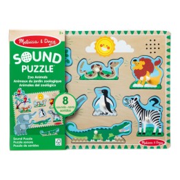 Melissa & Doug Zoo Animals Sound Puzzle, 8 Pieces