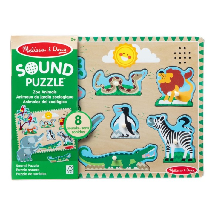 Melissa & Doug Zoo Animals Sound Puzzle, 8 Pieces