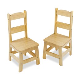 Melissa & Doug Pair of Solid Wood Chairs 2-Piece Set