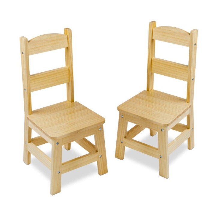 Melissa & Doug Pair of Solid Wood Chairs 2-Piece Set