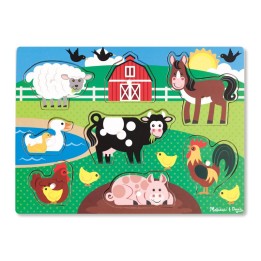 Melissa & Doug Farm Peg Puzzle, 8 Pieces