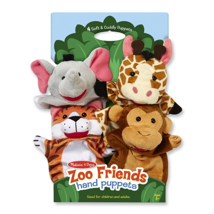 Melissa & Doug Zoo Friends Hand Puppets, Set of 4