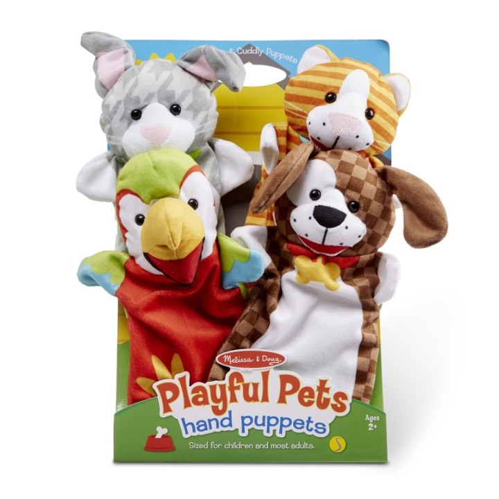 Melissa & Doug Playful Pets Hand Puppets, Set of 4
