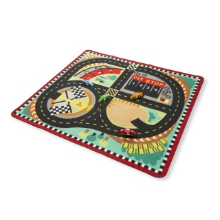Melissa & Doug Round the Speedway Race Track Rug & Car Set