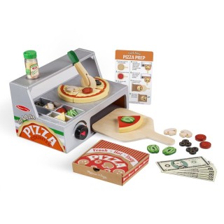 Melissa & Doug Top & Bake Pizza Counter - Wooden Play Food