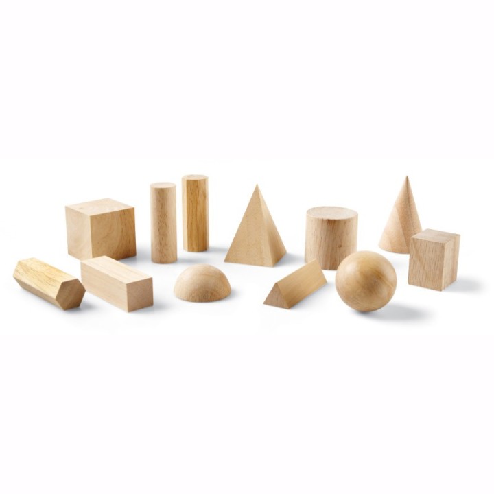 Learning Resources Wooden Geometric Solids, Pack of 12