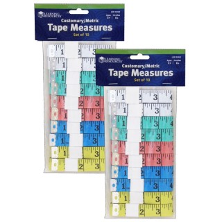 Learning Resources English/Metric Tape Measures, 10 Per Pack, 2 Packs