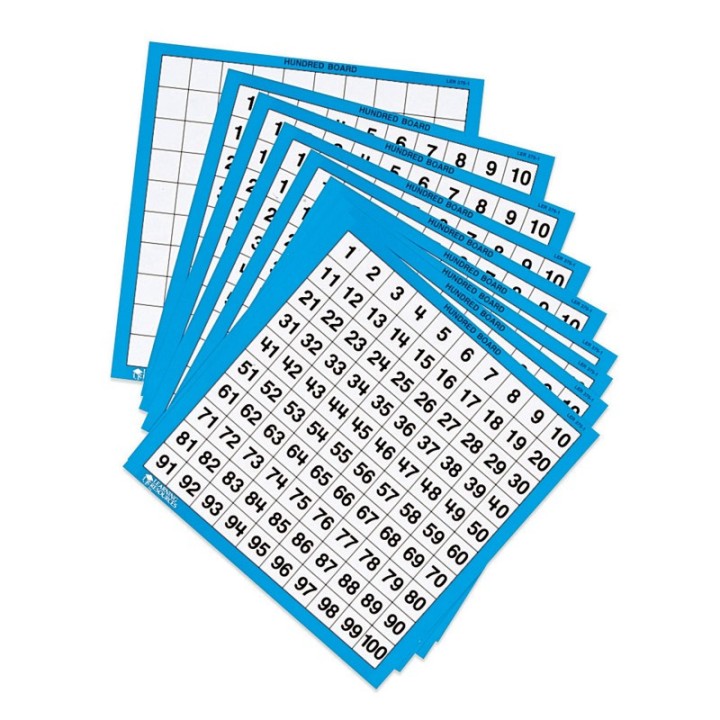 Learning Resources Laminated Hundred Boards, Pack of 10