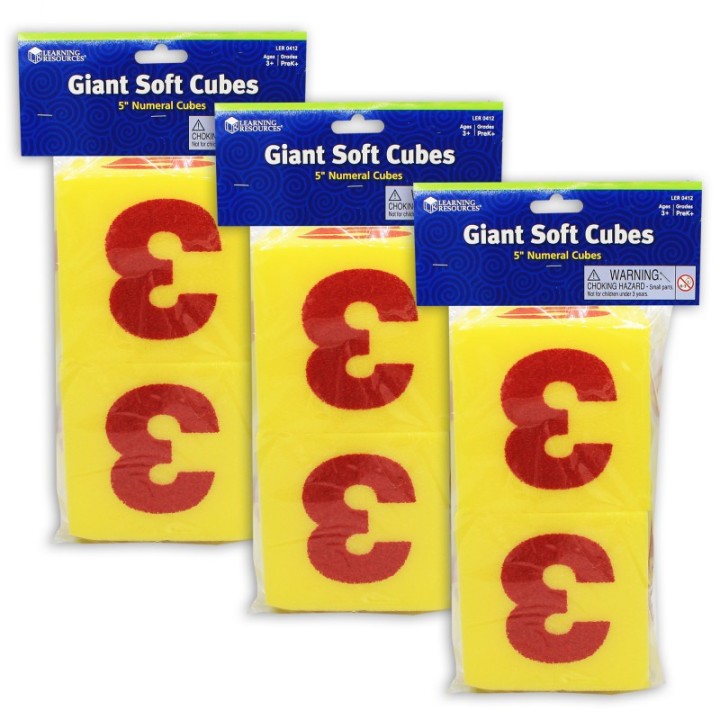 Learning Resources Giant Soft Numeral Cubes, 2 Per Pack, 3 Packs