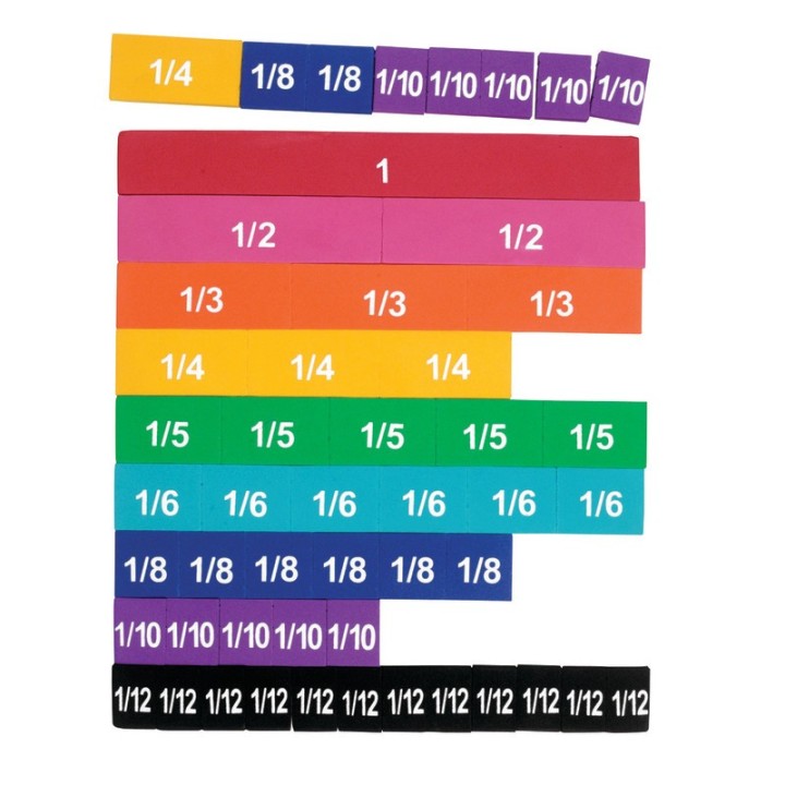 Learning Resources Soft Foam Magnetic Rainbow Fraction Tiles, Set of 51