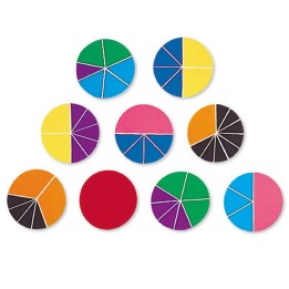 Learning Resources Rainbow Fraction® Deluxe Circles, Pack of 9
