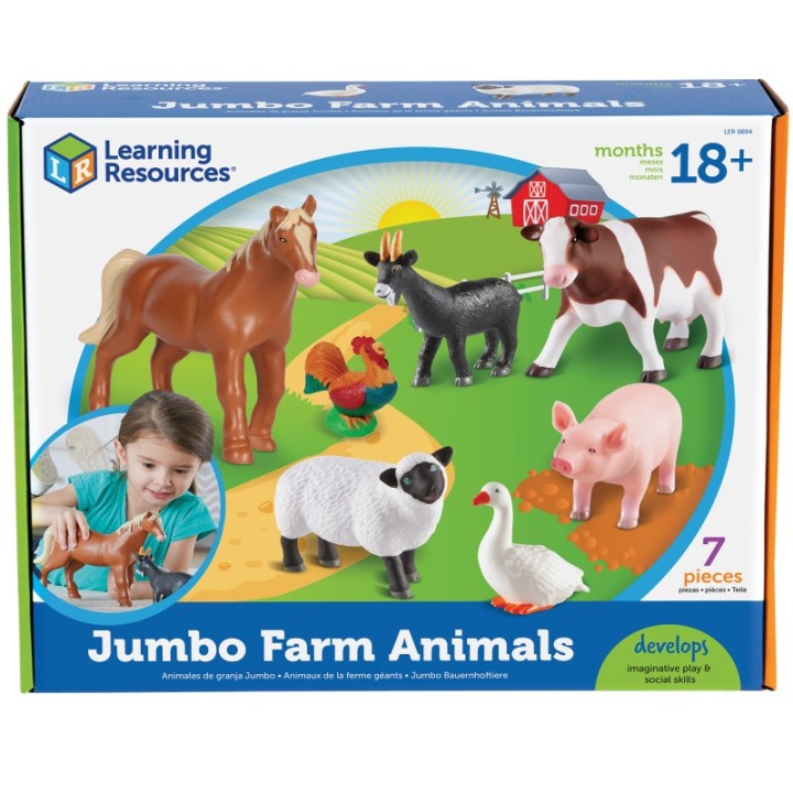Learning Resources Jumbo Farm Animals, Set of 7