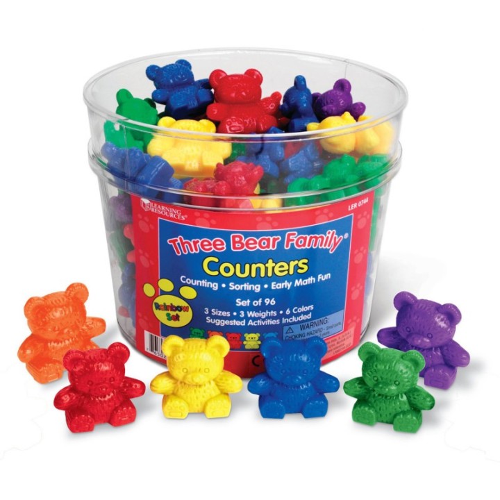 Learning Resources Three Bear Family® Rainbow™ Counters, Set of 96