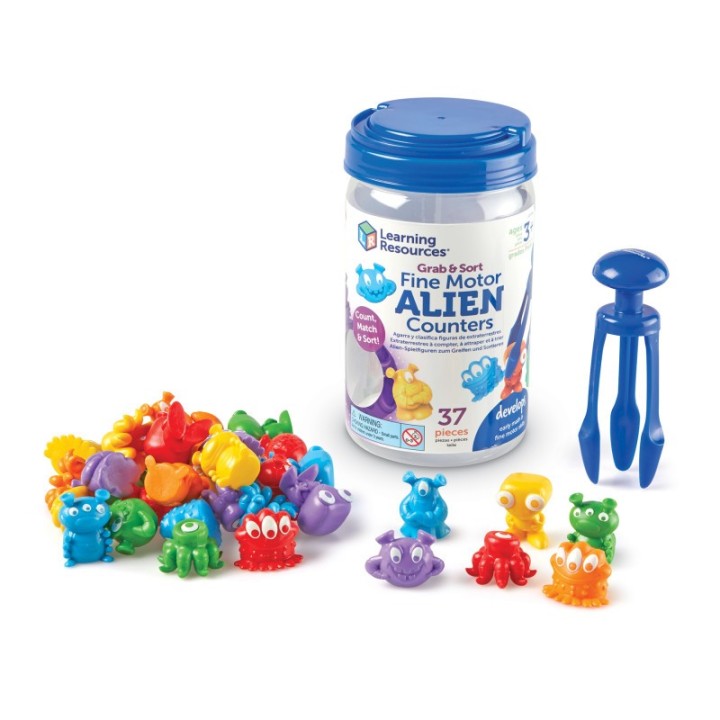 Learning Resources Grab & Sort Fine Motor Alien Counters