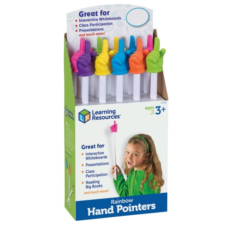 Learning Resources Rainbow Hand Pointers, 15", Pack of 10