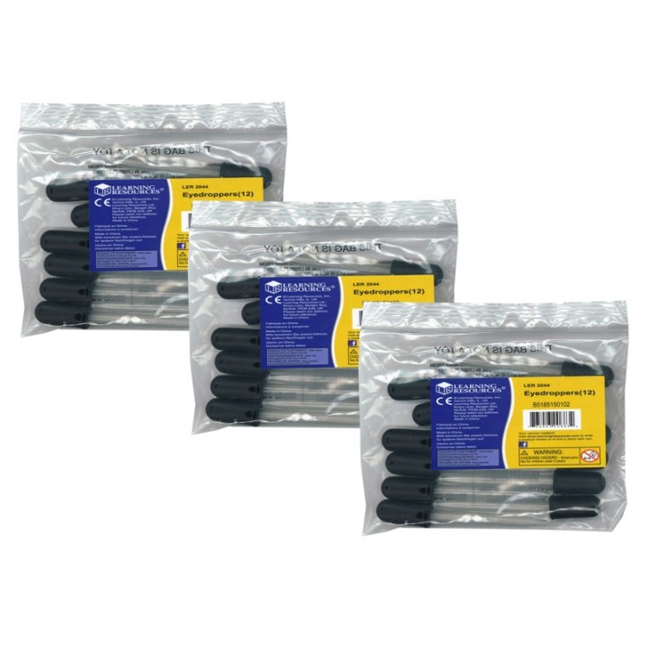Learning Resources Eye Droppers Set, 12 Per Pack, 3 Packs