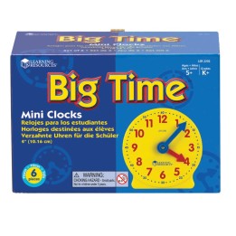 Learning Resources Big Time™ Geared Mini-Clocks, Set of 6