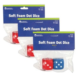 Learning Resources Foam Dot Dice, 2 Per Pack, 3 Packs