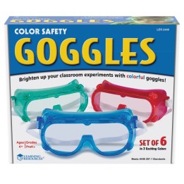 Learning Resources Colored Safety Goggles, 6 Per Pack
