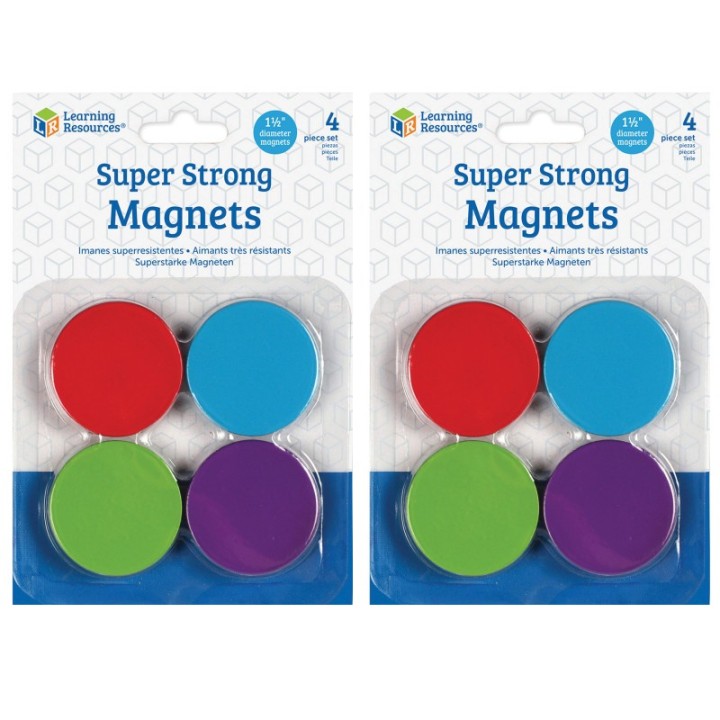 Learning Resources Super Strong Magnets, 4 Per Set, 2 Sets