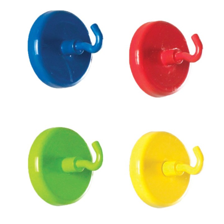 Learning Resources Super Strong Magnetic Hooks, Assorted Colors, Pack of 4