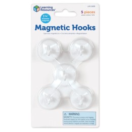 Learning Resources Magnetic Hooks, White, Pack of 5