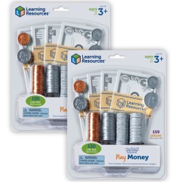 Learning Resources Pretend and Play® Play Money, 150 Pieces Per Set, 2 Sets