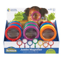 Learning Resources Primary Science Jumbo Magnifiers, Pack of 12