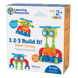 Learning Resources 1-2-3 Build It!™ Robot Factory, 18 Pieces