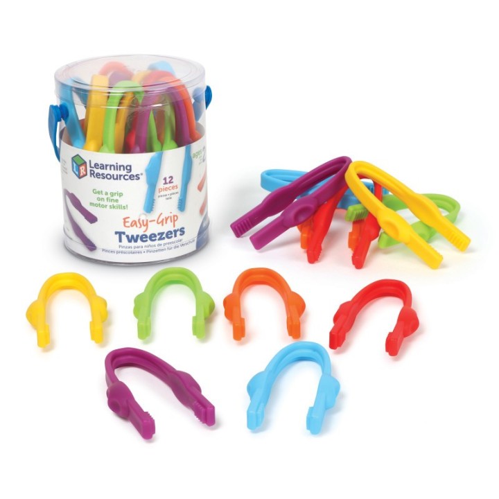 Learning Resources Easy Grip Preschool Tweezers, Pack of 12