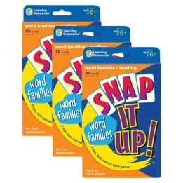 Learning Resources Snap it Up!® Card Games, Phonics & Reading: Word Families, Pack of 3