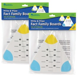 Learning Resources Write & Wipe Fact Family Boards, 5 Per Pack, 2 Packs