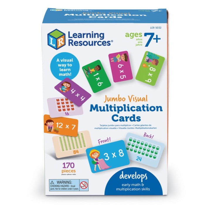 Learning Resources Jumbo Visual Multiplication Cards, 170 Pieces