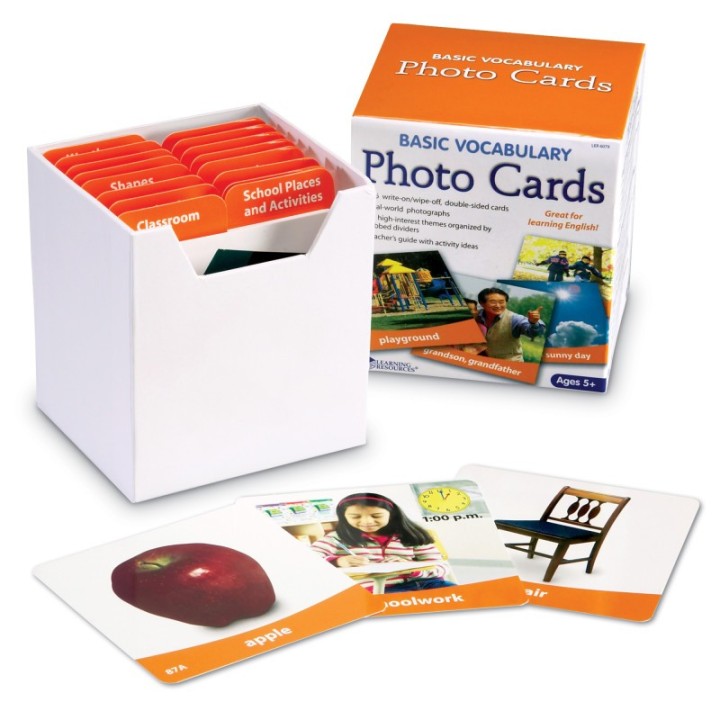 Learning Resources Basic Vocabulary Photo Card Set, Set of 156