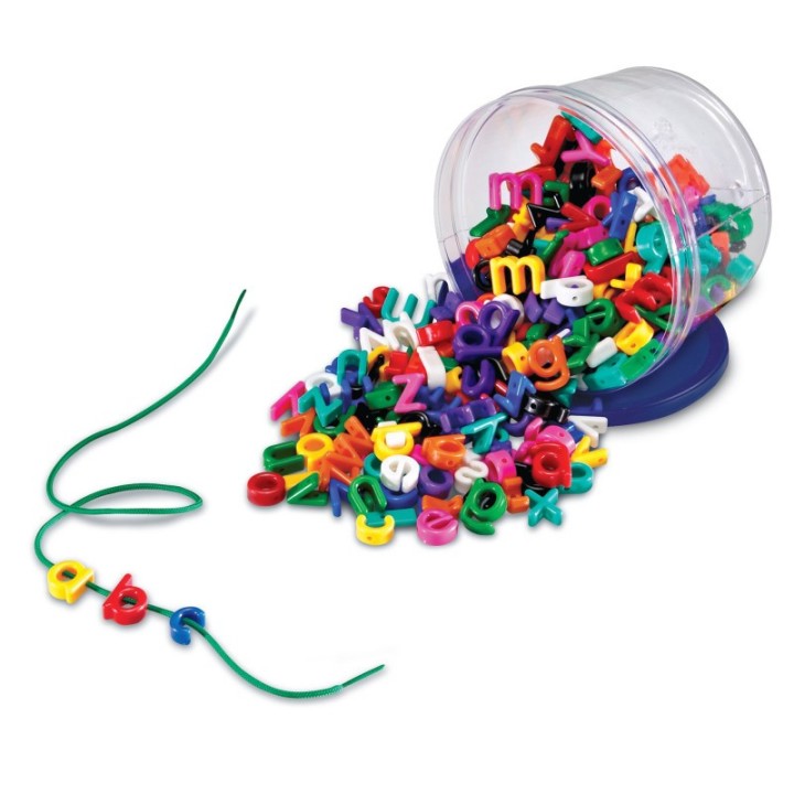 Learning Resources Plastic Lacing Lowercase Alphabet, 260 Pieces