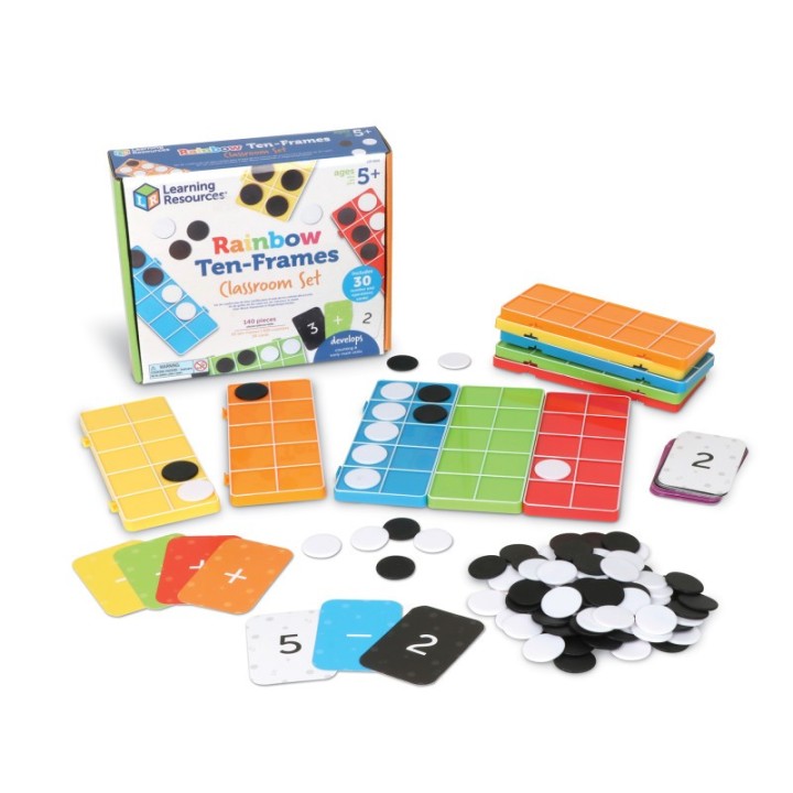 Learning Resources Rainbow Ten Frame Set