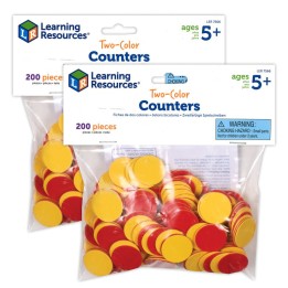 Learning Resources Two-Color Counters, Red and Yellow, 200 Per Pack, 2 Packs